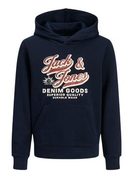 Sweatshirt Jack and Jones Logo Marineblau für Jungen