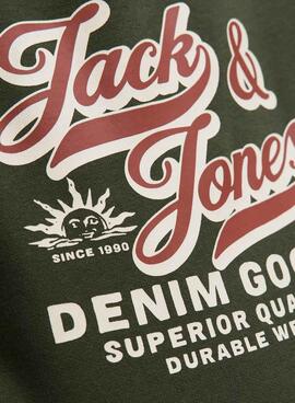 Sweatshirt Jack and Jones Logo grün für Jungen.