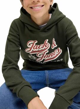 Sweatshirt Jack and Jones Logo grün für Jungen.