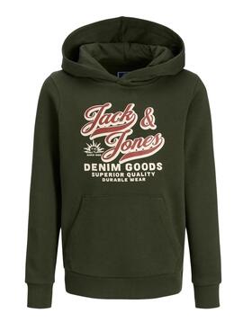Sweatshirt Jack and Jones Logo grün für Jungen.
