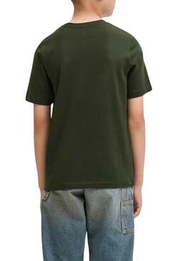 T-shirt Jack and Jones Pan grün für Kinder.