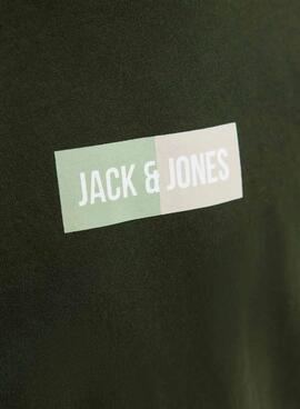 T-shirt Jack and Jones Pan grün für Kinder.