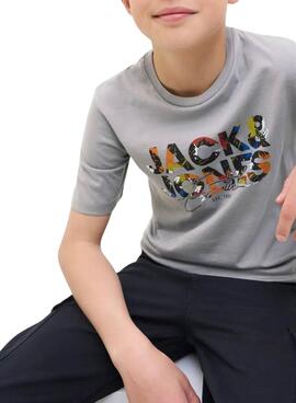 T-shirt Jack and Jones Geplas grau für Kinder