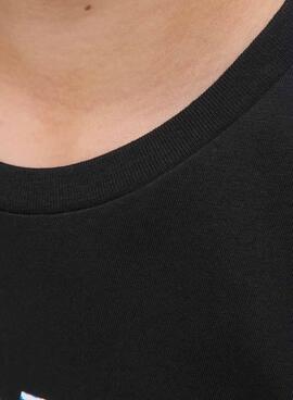 T-Shirt Jack and Jones Geplas schwarz für Jungen