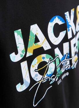 T-Shirt Jack and Jones Geplas schwarz für Jungen