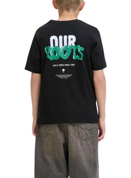 T-shirt Jack and Jones Wobly schwarz für Jungen