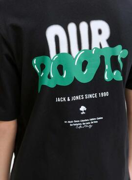 T-shirt Jack and Jones Wobly schwarz für Jungen
