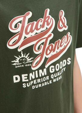 T-shirt Jack and Jones Logo in Grün für Herren.