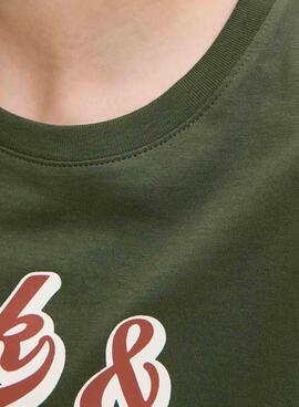 T-shirt Jack and Jones Logo in Grün für Herren.