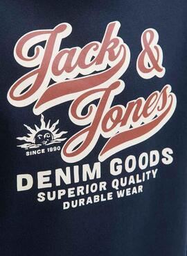 Kapuzenpullover Jack and Jones Logo in Marineblau für Kinder.