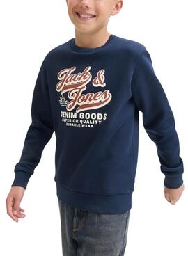 Kapuzenpullover Jack and Jones Logo in Marineblau für Kinder.