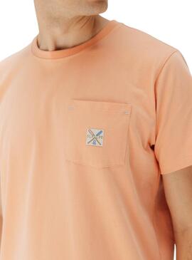 T-Shirt El Pulpo mit orangefarbenen Tasche für Herren