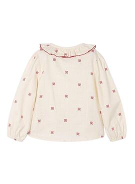 Bluse Mayoral mit Rüschenkragen und Print für Mädchen.
