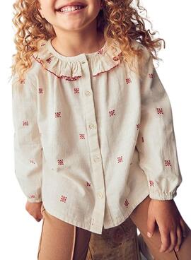 Bluse Mayoral mit Rüschenkragen und Print für Mädchen.