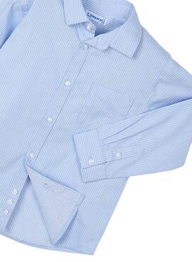 Hemd Mayoral Basic gestreift blau für Jungen