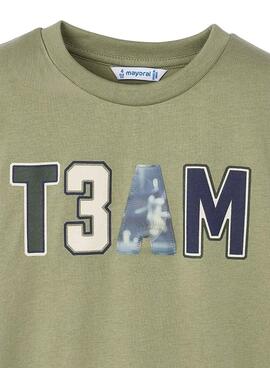 T-Shirt Mayoral mit lenticularen Buchstaben für Jungen in Grün