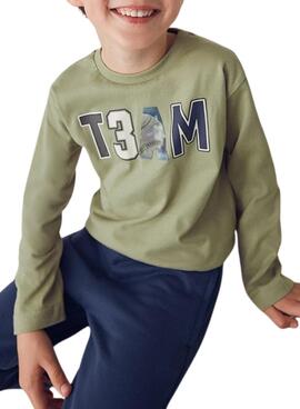 T-Shirt Mayoral mit lenticularen Buchstaben für Jungen in Grün