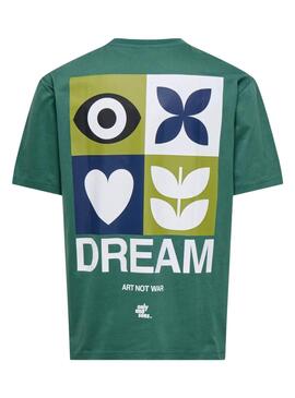T-Shirt Only and Sons Art not War Grün für Herren.