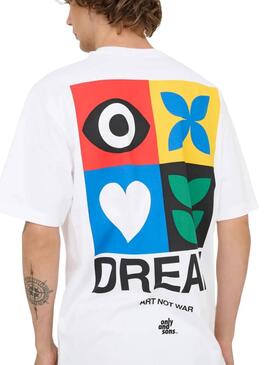 T-Shirt Only and Sons Art not War weiß für Herren