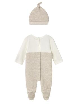 Bodysuit Mayoral Latzhose und Mütze in Beige für Babys