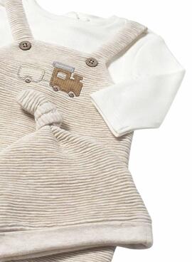Bodysuit Mayoral Latzhose und Mütze in Beige für Babys