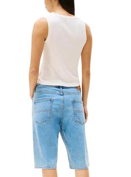 T-Shirt Tommy Jeans Slim Script weiß für Damen