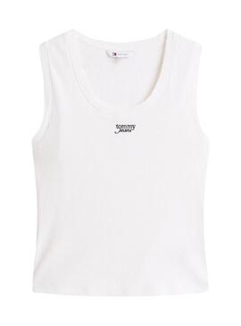 T-Shirt Tommy Jeans Slim Script weiß für Damen