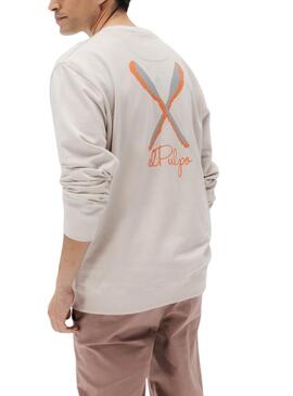 Sudadera El Pulpo Palas in Beige für Herren