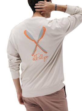Sudadera El Pulpo Palas in Beige für Herren