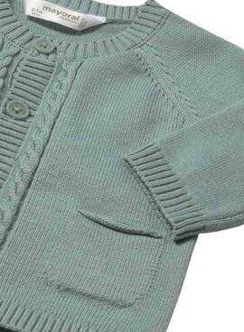 Grüner 3-teiliger Strickanzug für Babys von Mayoral.