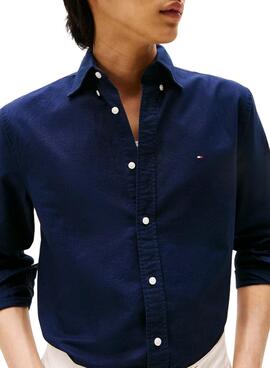 Hemd Tommy Hilfiger Solid Heritage Oxford Marineblau für Herren