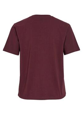 T-Shirt Vila Vinora in Burgund mit Druck für Damen