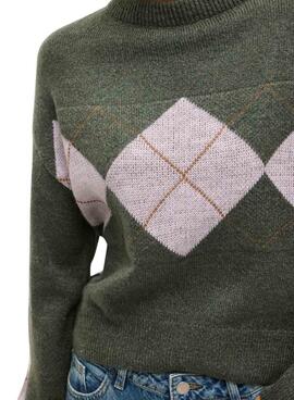 Vila Viranja Jersey mit Rautenmuster für Damen