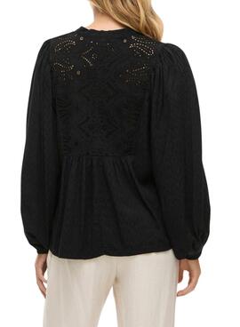 Bluse Vila Vityra schwarze Spitze für Damen