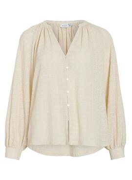 Bluse Vila Vibabera in Beige für Damen
