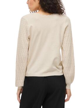 Vila Viemi Jersey beige für Damen, umkehrbar.