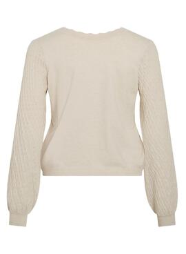 Vila Viemi Jersey beige für Damen, umkehrbar.