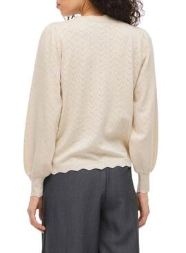 Strickpullover Vila Viemi beige für Damen