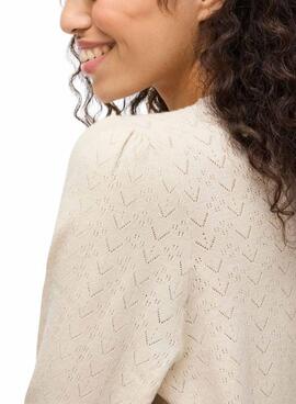 Strickpullover Vila Viemi beige für Damen