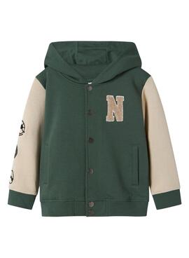 Jacke aus Frottee Name It Nyree in Grün für Jungen.