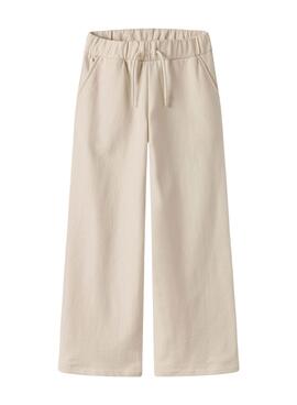 Breite Hose Name It Noriana beige für Mädchen.