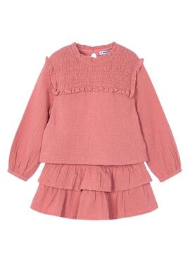 Set Mayoral Rock und Bluse aus Plumetis für Mädchen