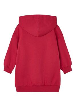 Mayoral Fleecekleid mit Kapuze in Rot für Mädchen