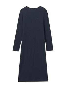 Kleid Mayoral Midi in Marineblau aus Rippenstrick für Mädchen