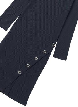 Kleid Mayoral Midi in Marineblau aus Rippenstrick für Mädchen
