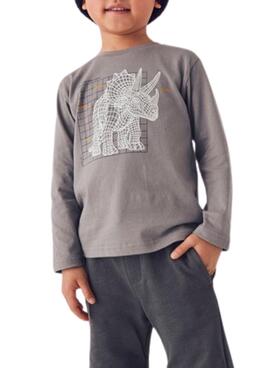 T-shirt Mayoral interaktives graues Dinosaurier-Jungenhemd