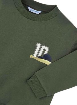 Sweatshirt Mayoral Print Rücken grün für Jungen