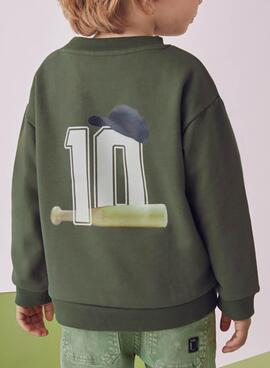 Sweatshirt Mayoral Print Rücken grün für Jungen