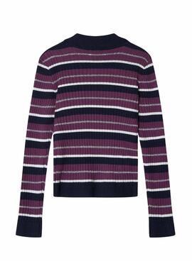 Pullover von Pepe Jeans mit gerippten Streifen für Mädchen.