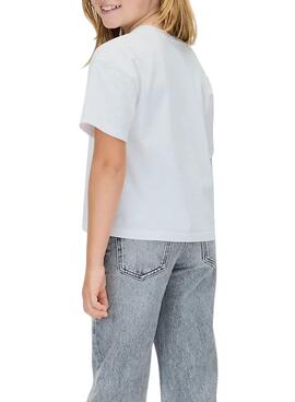 T-Shirt Calvin Klein Festive Logo Weiß Mädchen